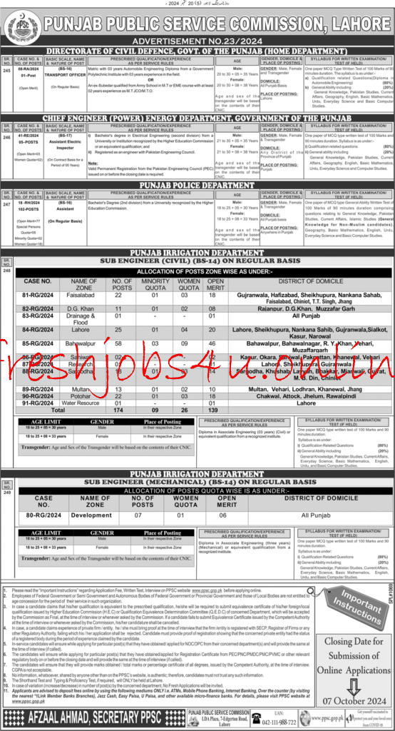 Join Punjab Poilce as Assistant through PPSC Jobs Opportunities Latest 2024