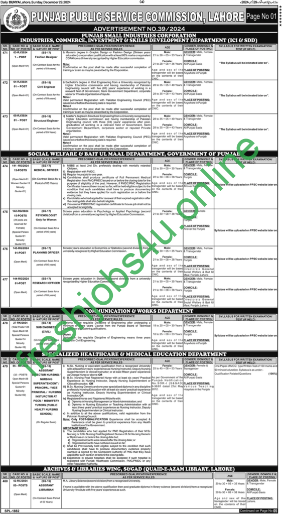 Specialized Healthcare and Medical Education Department Jobs 2025 Check Advertisement, Posts Qualification and Other Details