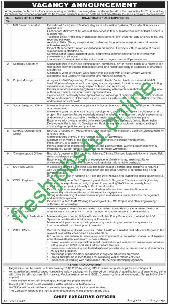 Public Sector Organization Jobs January 2025 in Pakistan